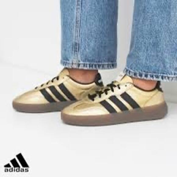 NWT Adidas Women's Barreda Decode Lux Metallic Gold/ Black Casual Sneakers 8.5 - Picture 5 of 7